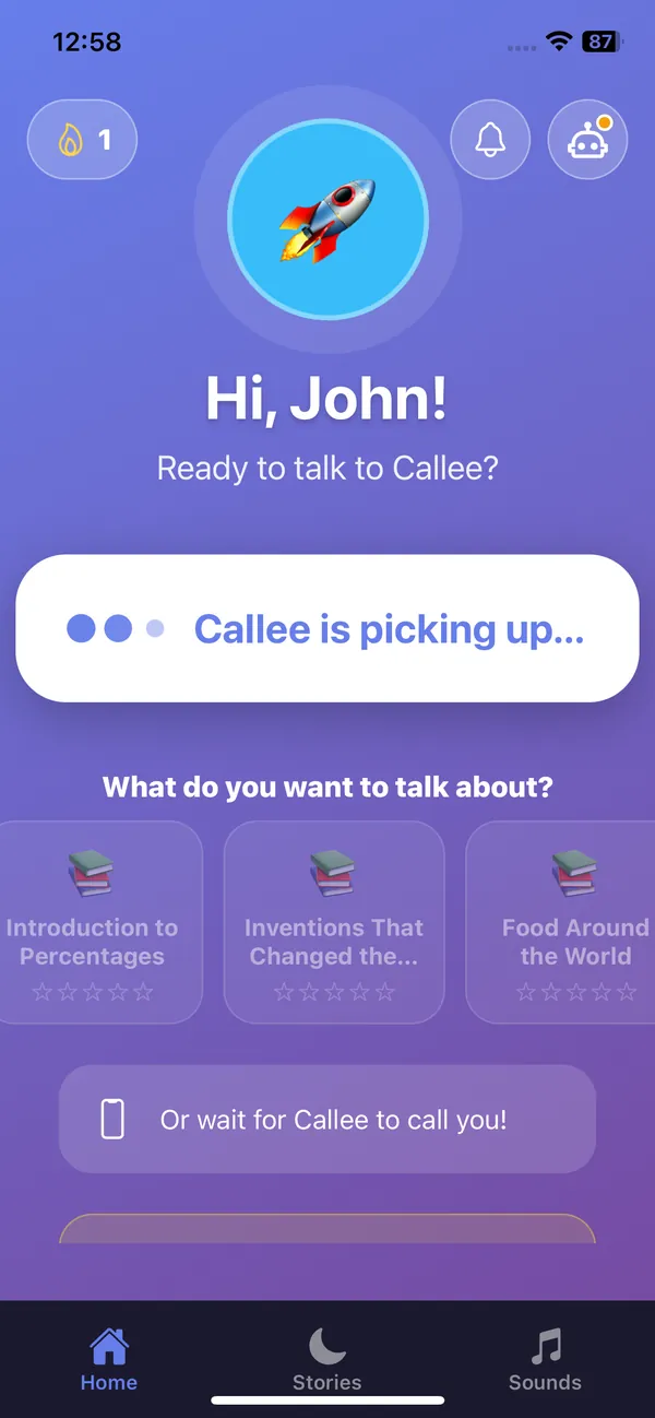 Callee picking up a call