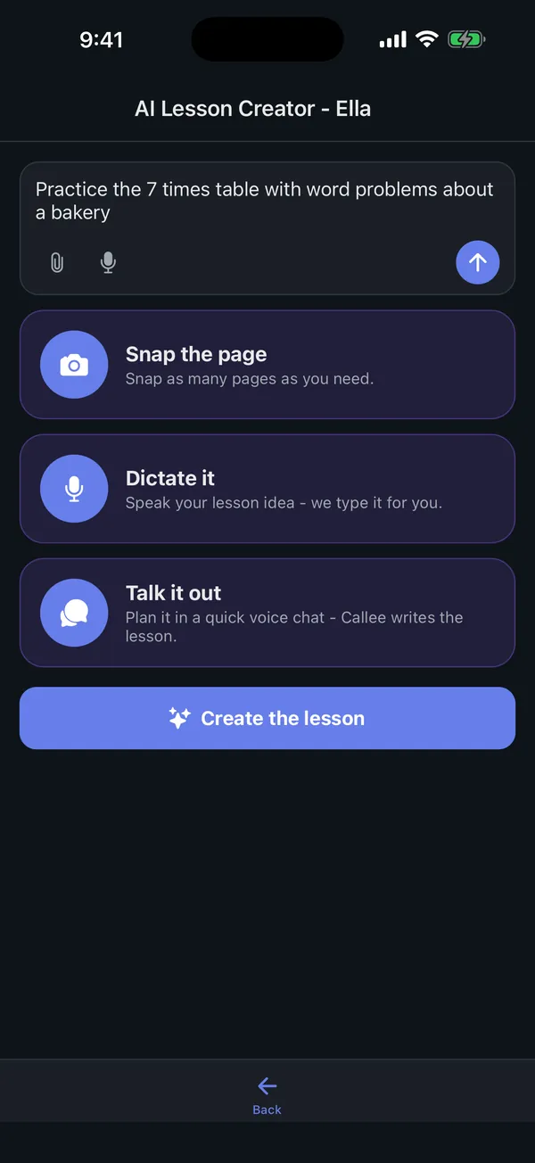 The AI lesson creator