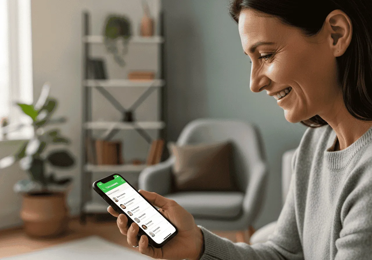 A parent following their child's progress on a phone